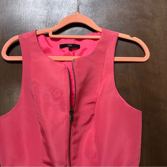 Tibi Flamingo Pink Silk Faille Sleeveless Dress - Picture 4 of 6